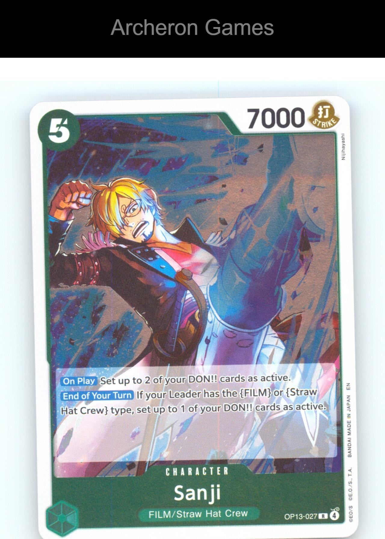 Sanji OP13-027 R One Piece Card NM/EX+ Foil