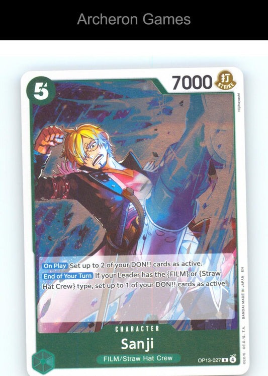 Sanji OP13-027 R One Piece Card NM/EX+ Foil