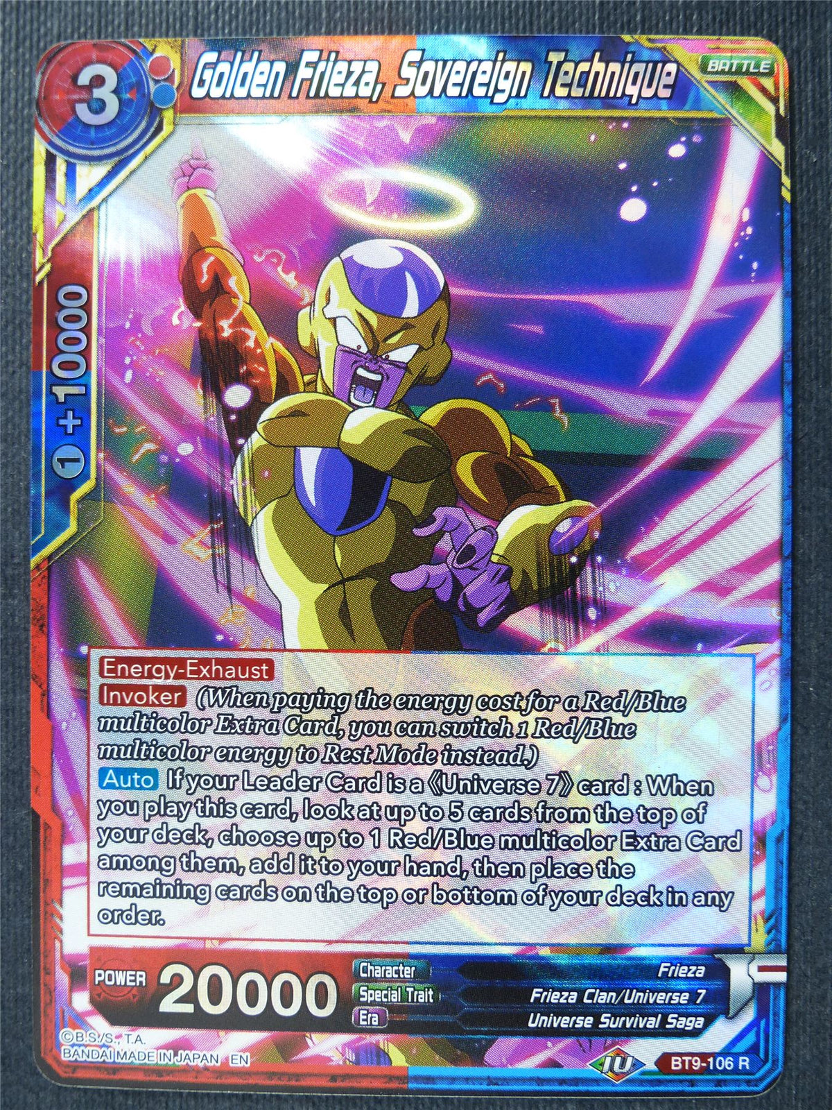 Golden Frieza Sovereign Technique BT9 R - Dragon Ball Super Card #31Y