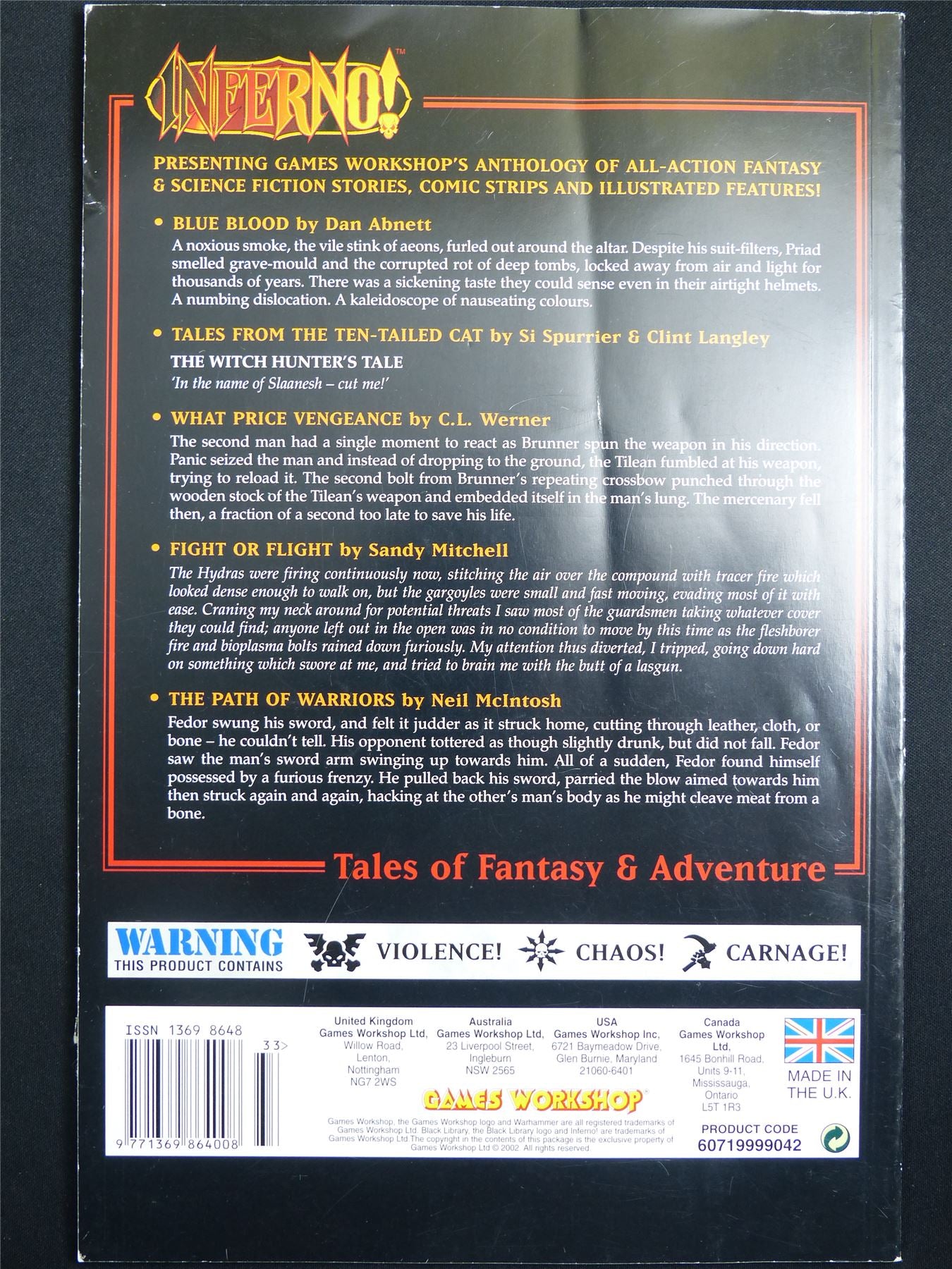 Inferno! Tales of Fantasy and Adventure #33 - Games Workshop Black Library Publication #1OD
