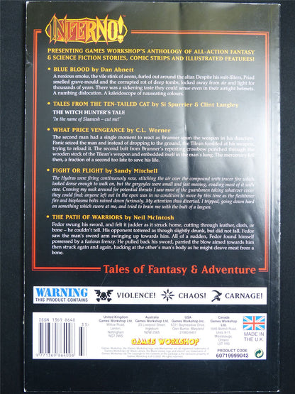 Inferno! Tales of Fantasy and Adventure #33 - Games Workshop Black Library Publication #1OD