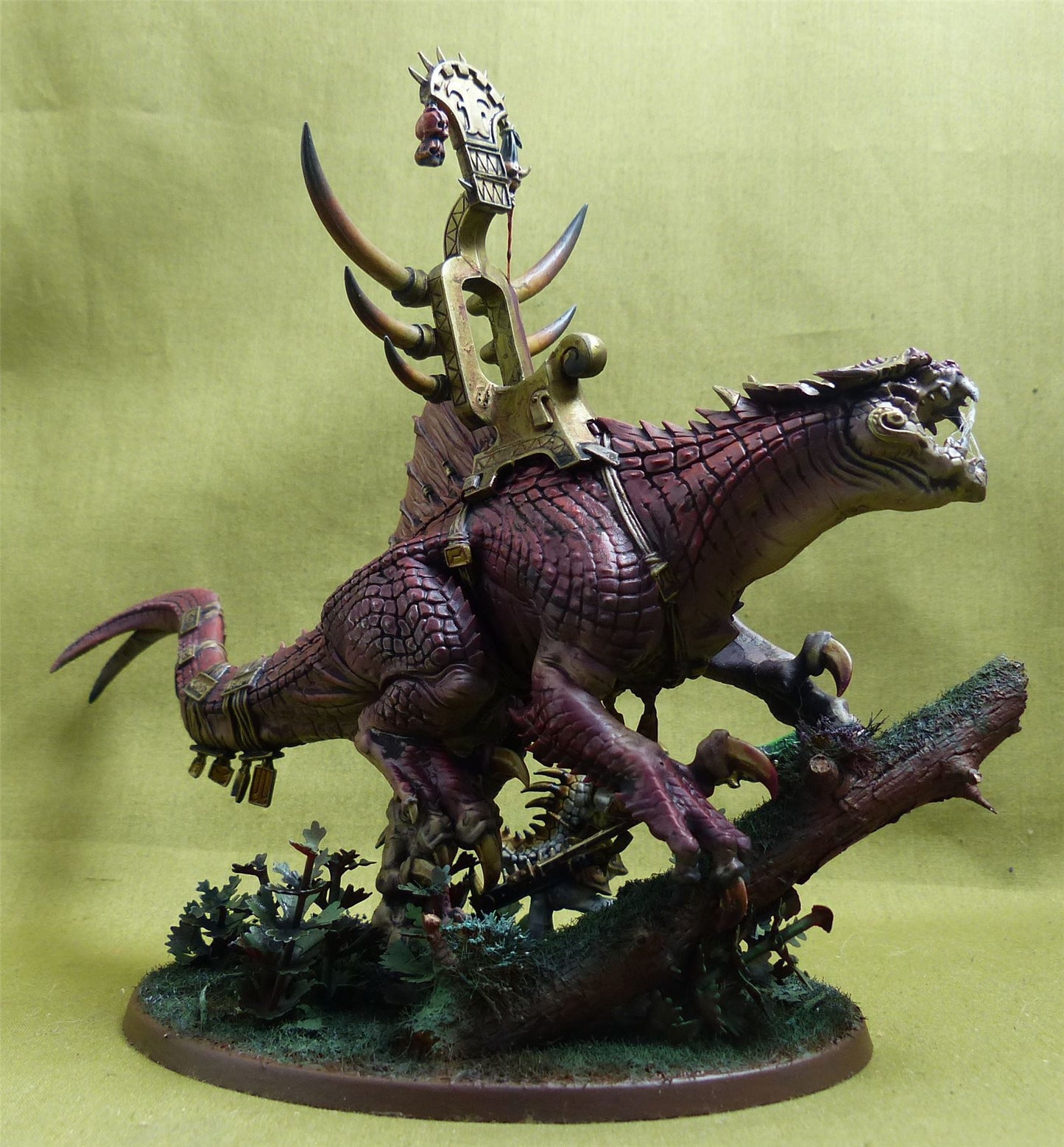 Saurus Oldblood on Carnosaur painted - Seraphon - Warhammer Aos #2M0