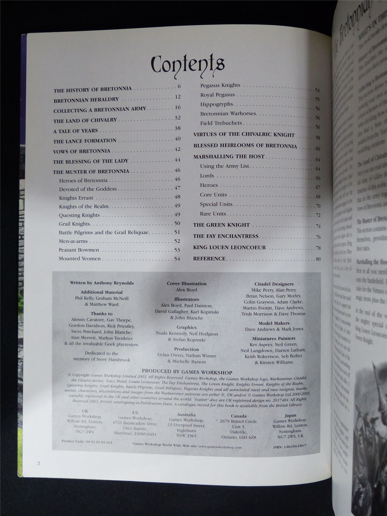 Warhammer Armies: Bretonnia 6th Edition Softback 2003 - Warhammer Old World #1HS