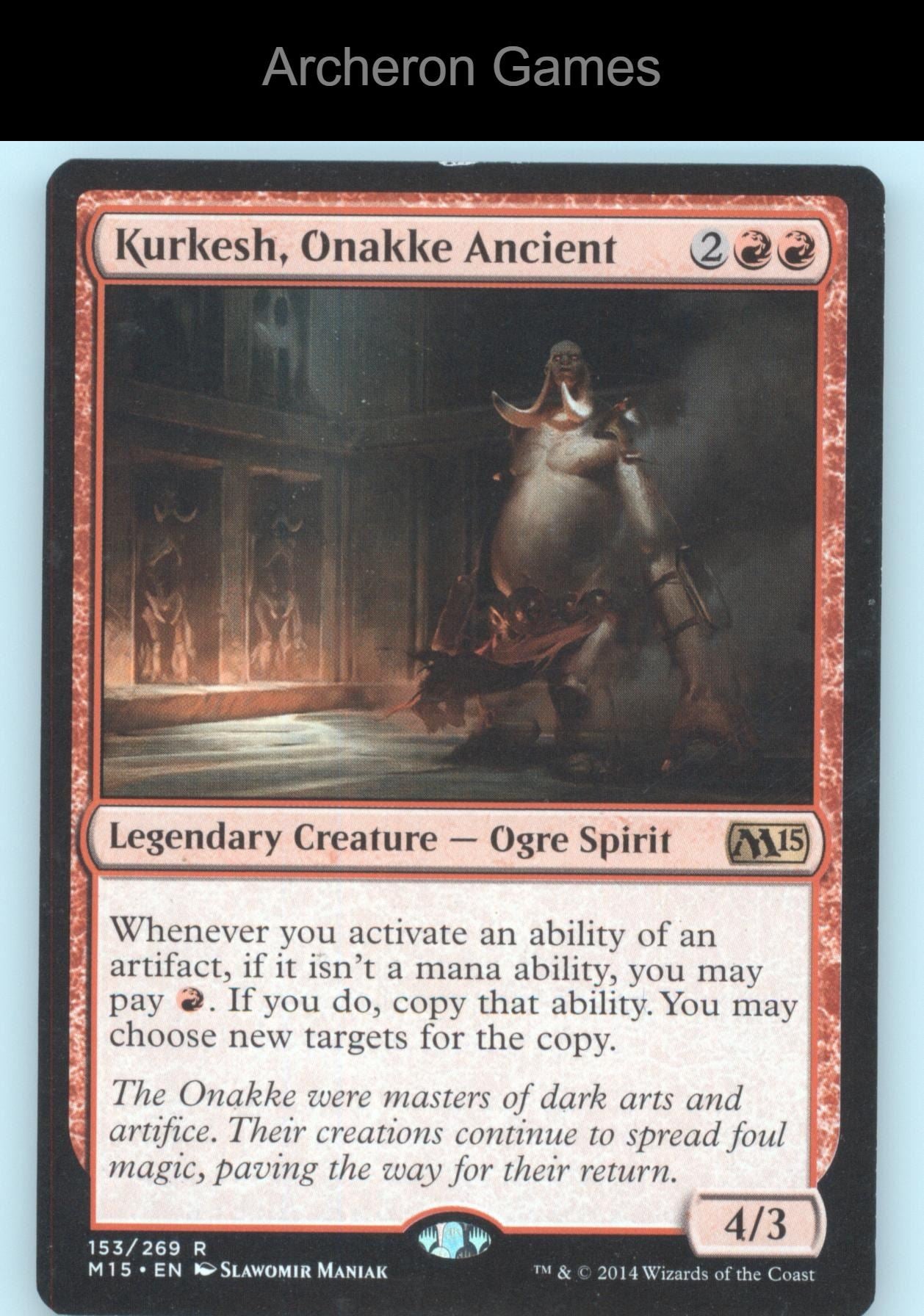 Kurkesh, Onakke Ancient 153 R MTG Card Magic 2015 (M15)