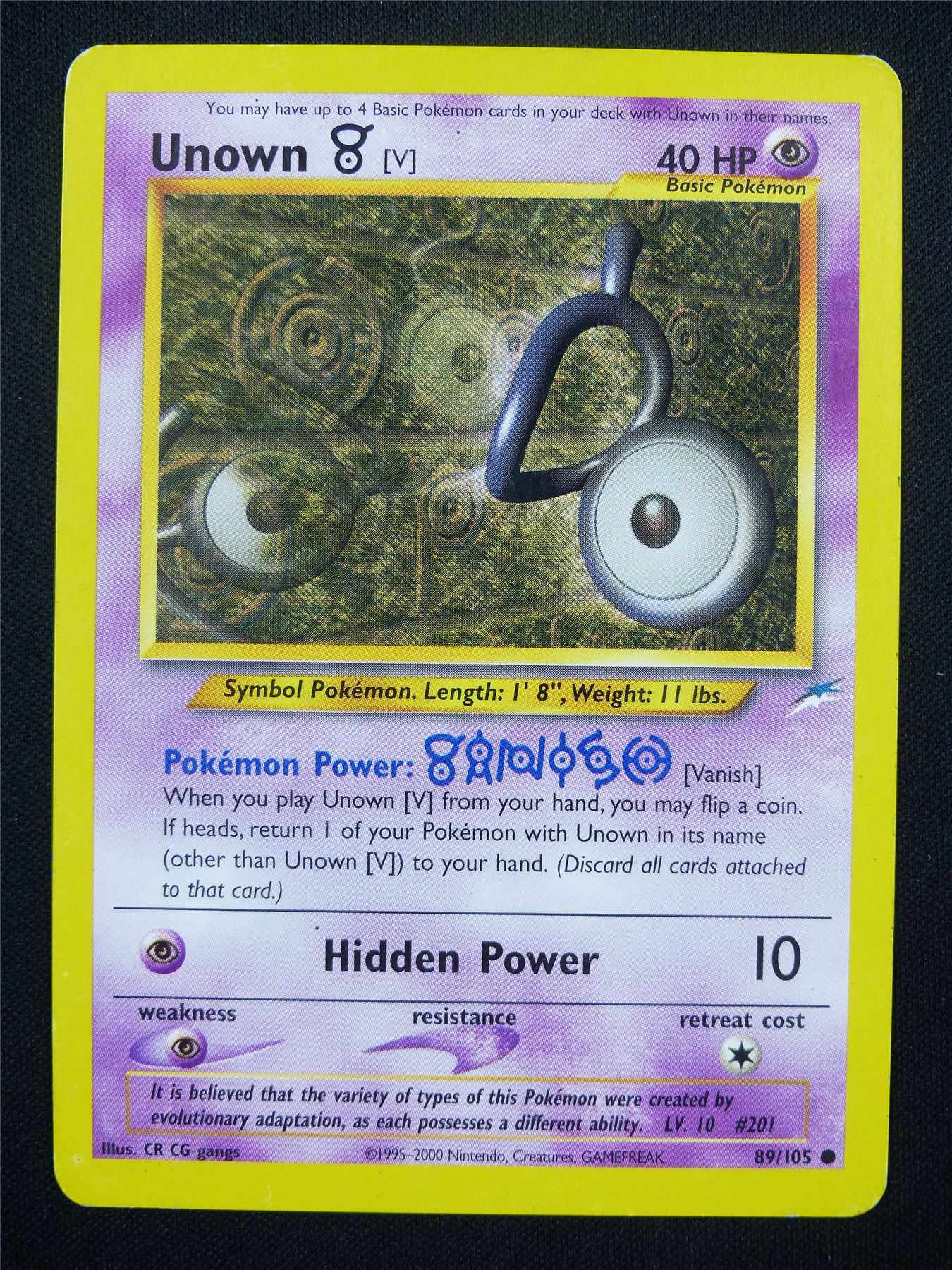 Unown V 89/105 - Pokemon Card #NN