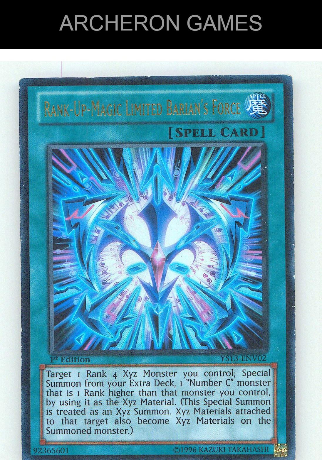 Rank-Up-Magic Limited Barian's Force Ultra Rare YUGIOH Card Unlimited
