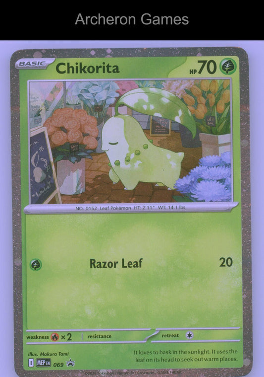 Pokemon Card Chikorita (Cosmos Holo) MEP 069 P ME: Mega Evolution Promo