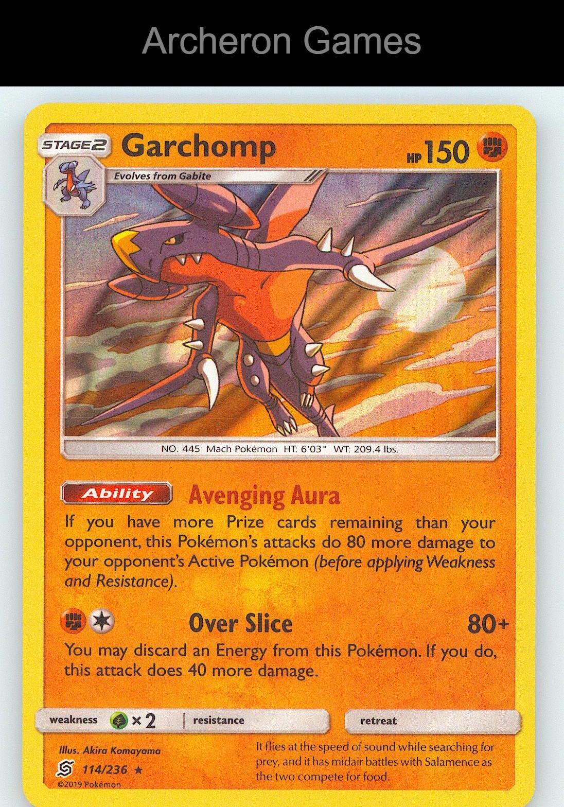 Pokemon Card Garchomp UNM 114/236 Surge Holo R Unified Minds