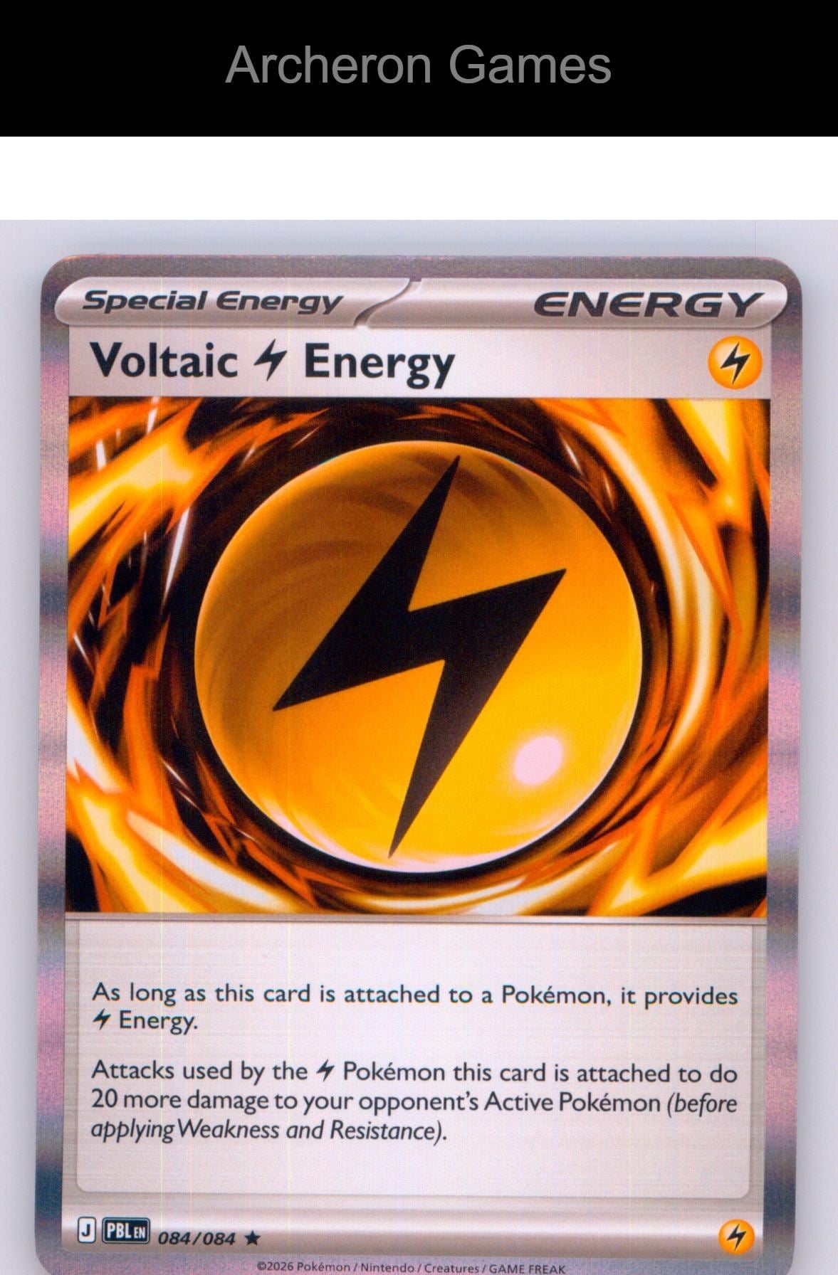 Pokemon Card Voltaic Lightning Energy ME05 084/084 HOLO R Pitch Black