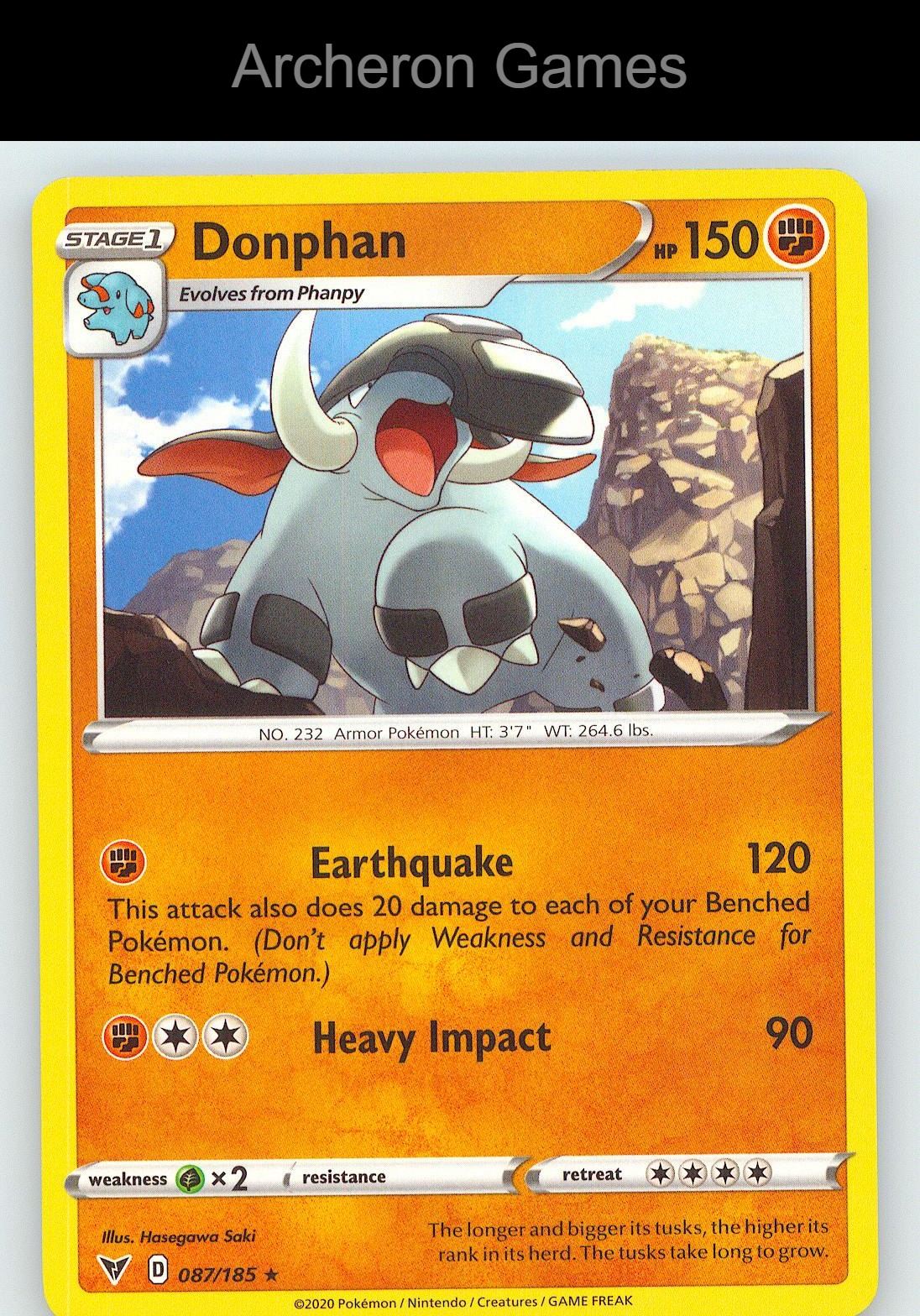 Pokemon Card Donphan VIV 087/185 R Vivid Voltage