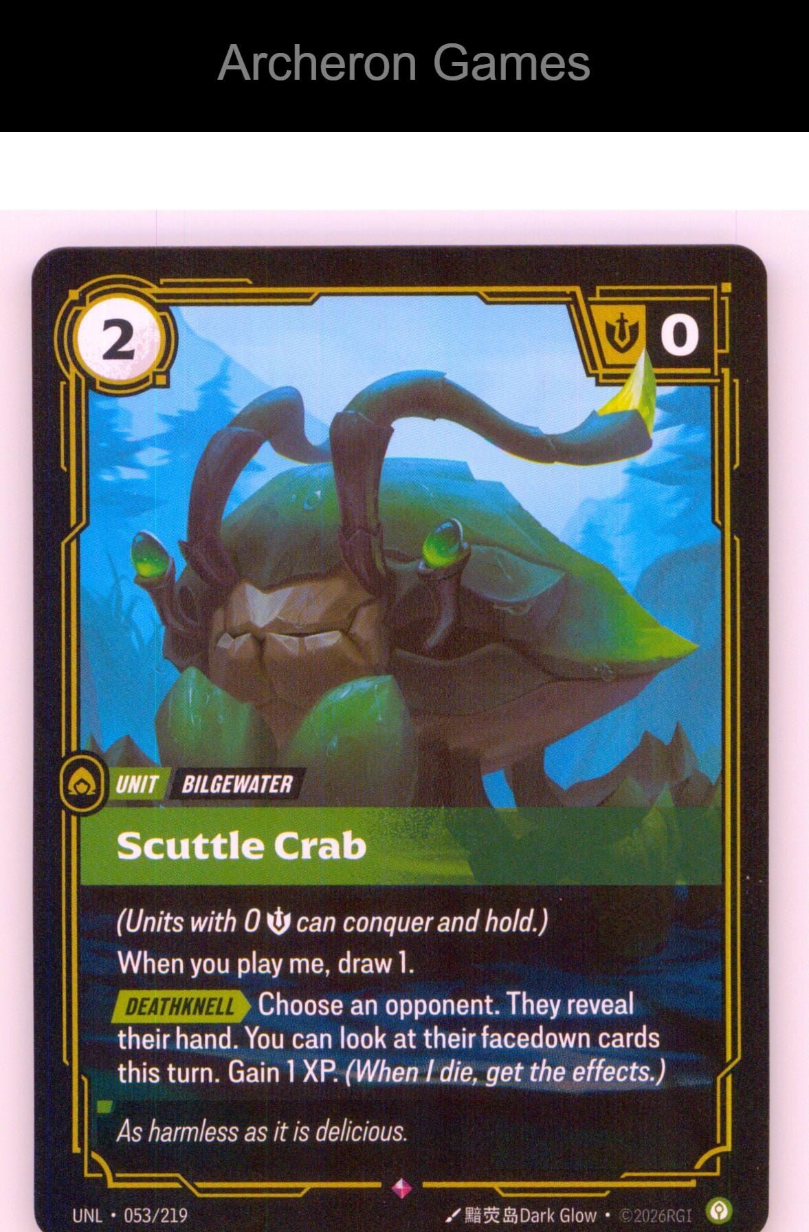 Scuttle Crab UNL 053/219 R Unleashed Riftbound Card