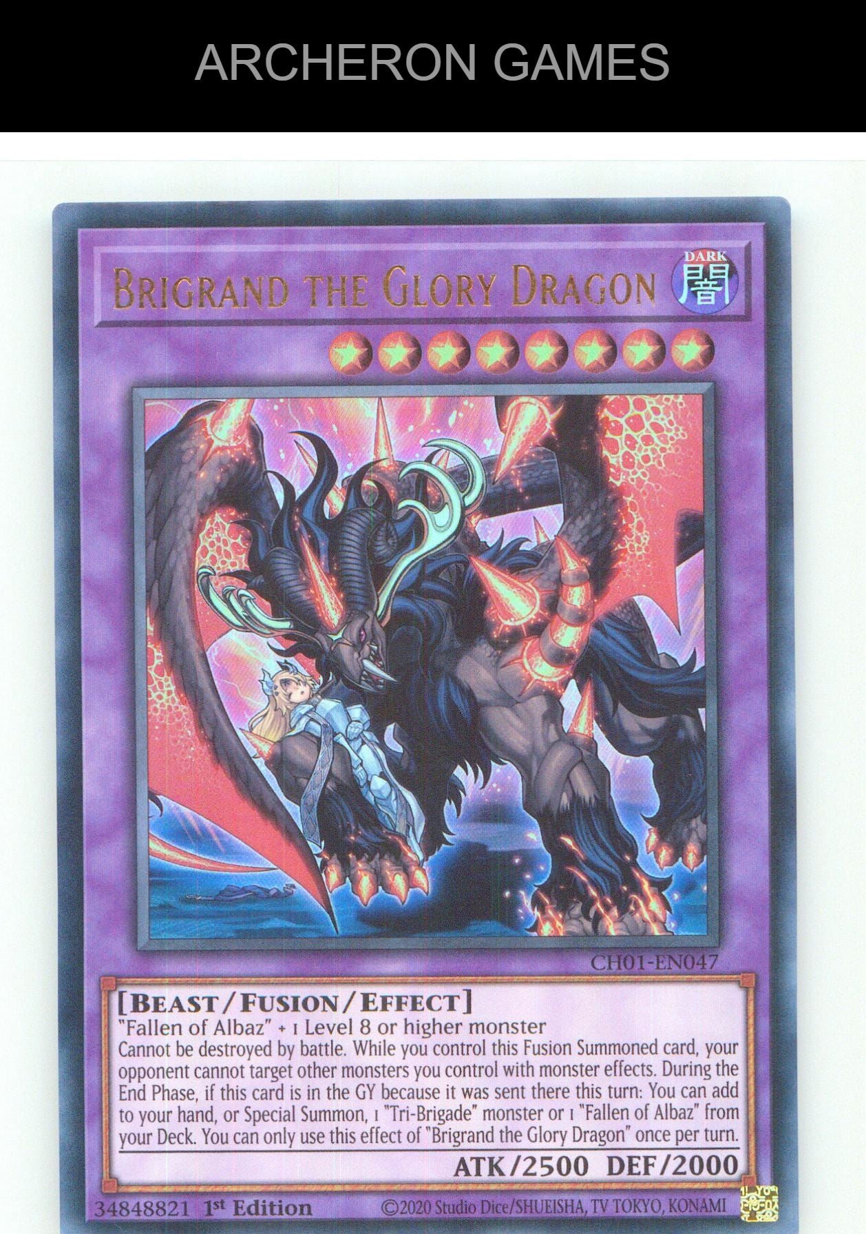 Brigrand the Glory Dragon UR YUGIOH Card 1st Edition