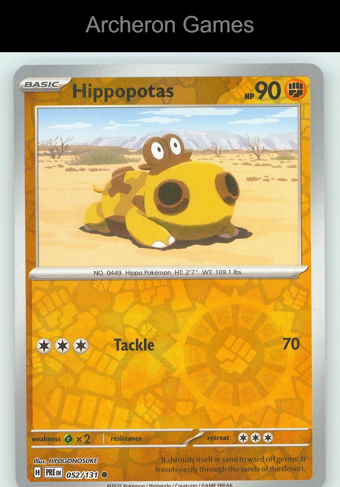 Pokemon Card Hippopotas PRE 052/131 C Prismatic Evolutions Reverse Holo