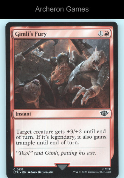 Gimli's Fury 131 MTG Card : The Lord of the Rings: Tales of Middle-earth