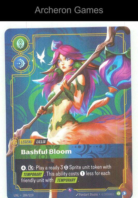 Lillia - Bashful Bloom UNL 189/219 R Unleashed Riftbound Card