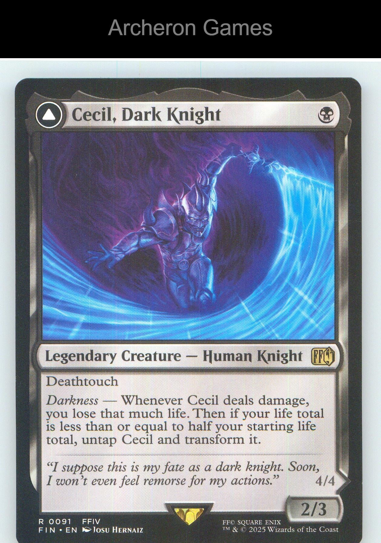 Cecil, Dark Knight FIN 91 R MTG Card NM/EX+