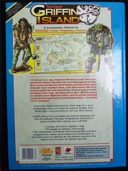 RuneQuest: Griffin Island with Map - Games Workshop Roleplaying Hardback #2ME