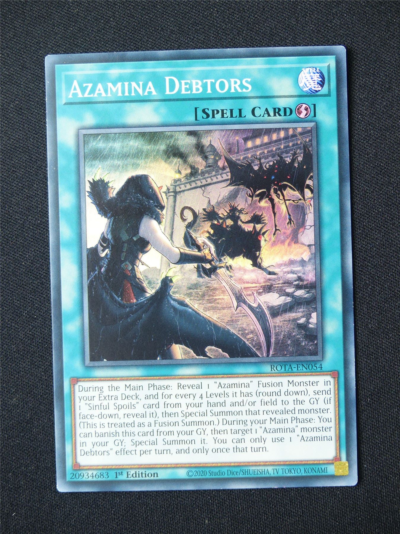 Azamina Debtors ROTA Super Rare - 1st ed Yugioh Card #3SG