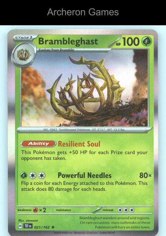 Pokemon Card Brambleghast TEF 021/162 R Temporal Forces Holo