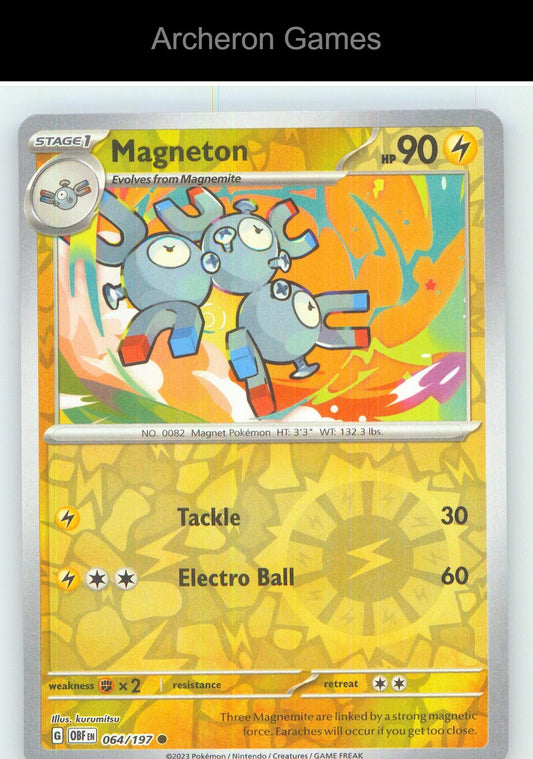 Pokemon Card Magneton OBF 064/197 C Obsidian Flames Reverse Holo
