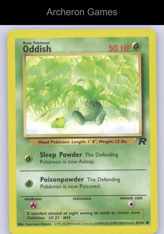 Pokemon Card Oddish TR 63/82 C Team Rocket Unlimited
