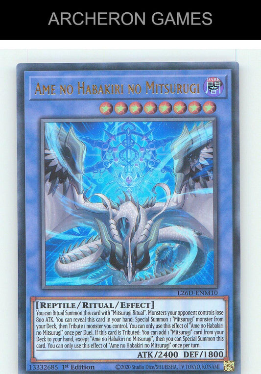 Ame no Habakiri no Mitsurugi (Secret Rare) SEC YUGIOH Card 1st Edition