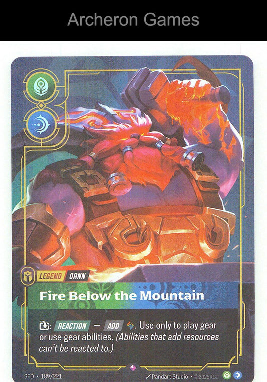 Ornn - Fire Below the Mountain SFD 189/221 R Spiritforged Riftbound Card