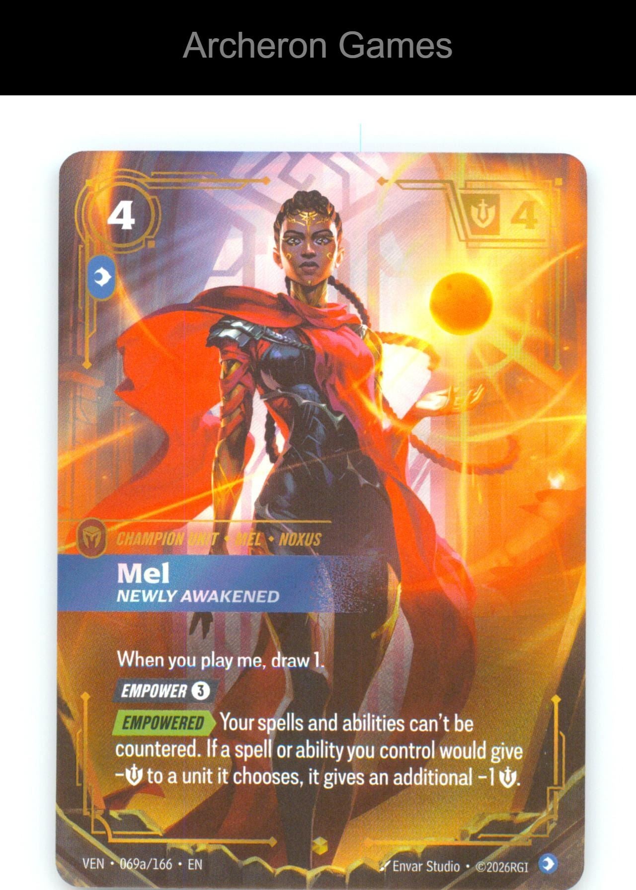 Mel - Newly Awakened (Alternate Art) VEN 069a/166 Vendetta Riftbound Card Foil