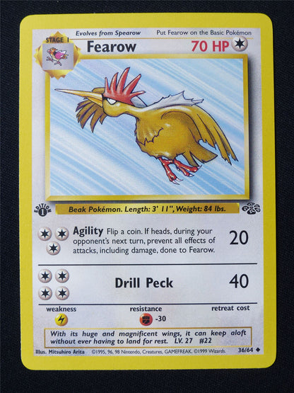 Fearow 36/64 1st Edition Jungle LP - Pokemon Card #J6