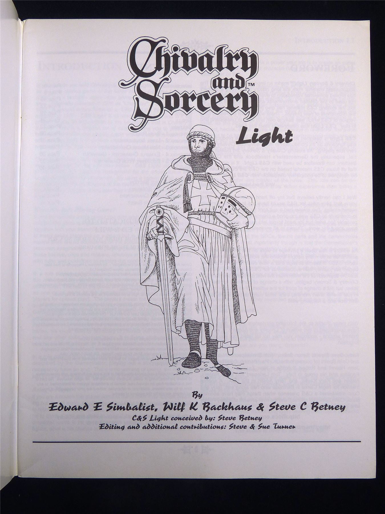 Chivalry & Sorcery: Light Booklet - Maple Leaf Games Roleplay Softback #2UP