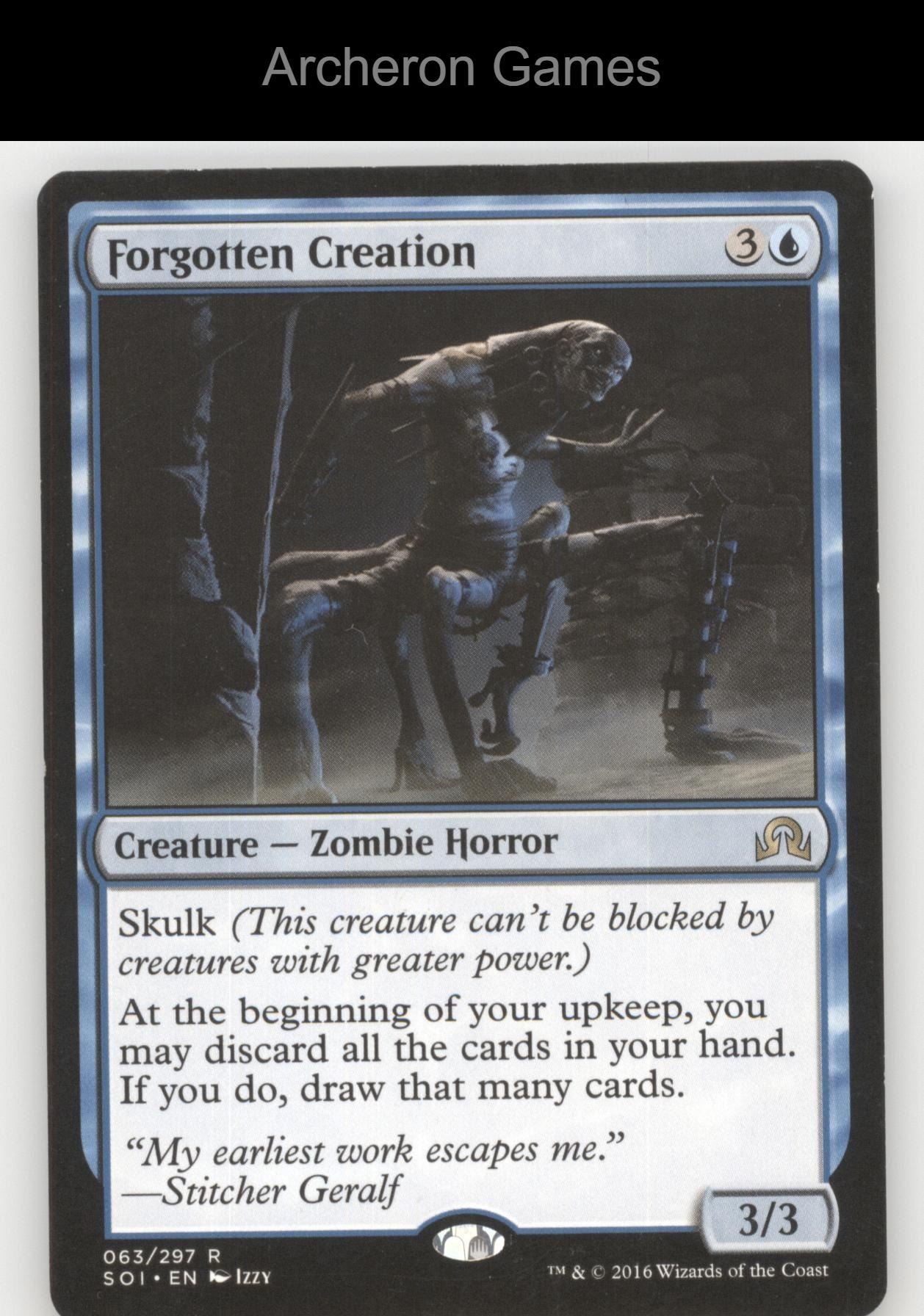 Forgotten Creation 63 R MTG Card Shadows over Innistrad