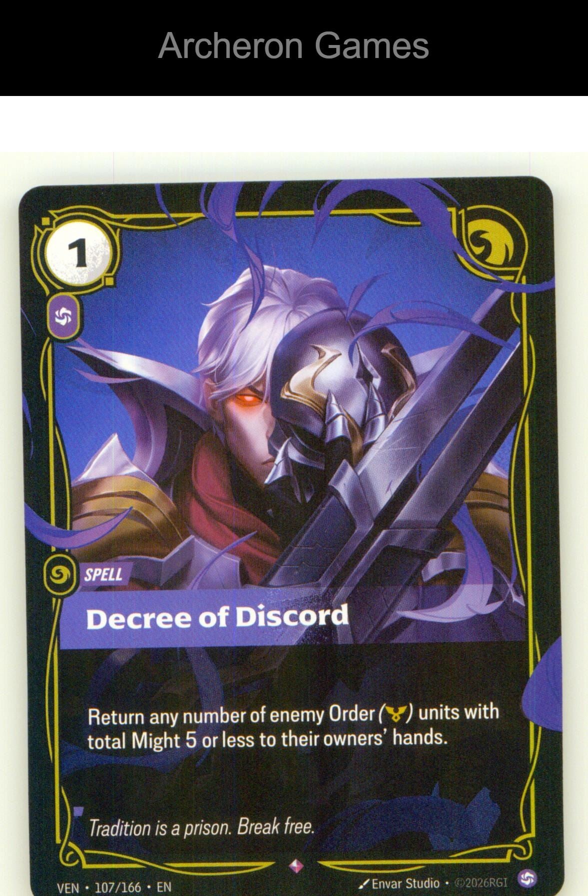 Decree of Discord VEN 107/166 R Vendetta Riftbound Card
