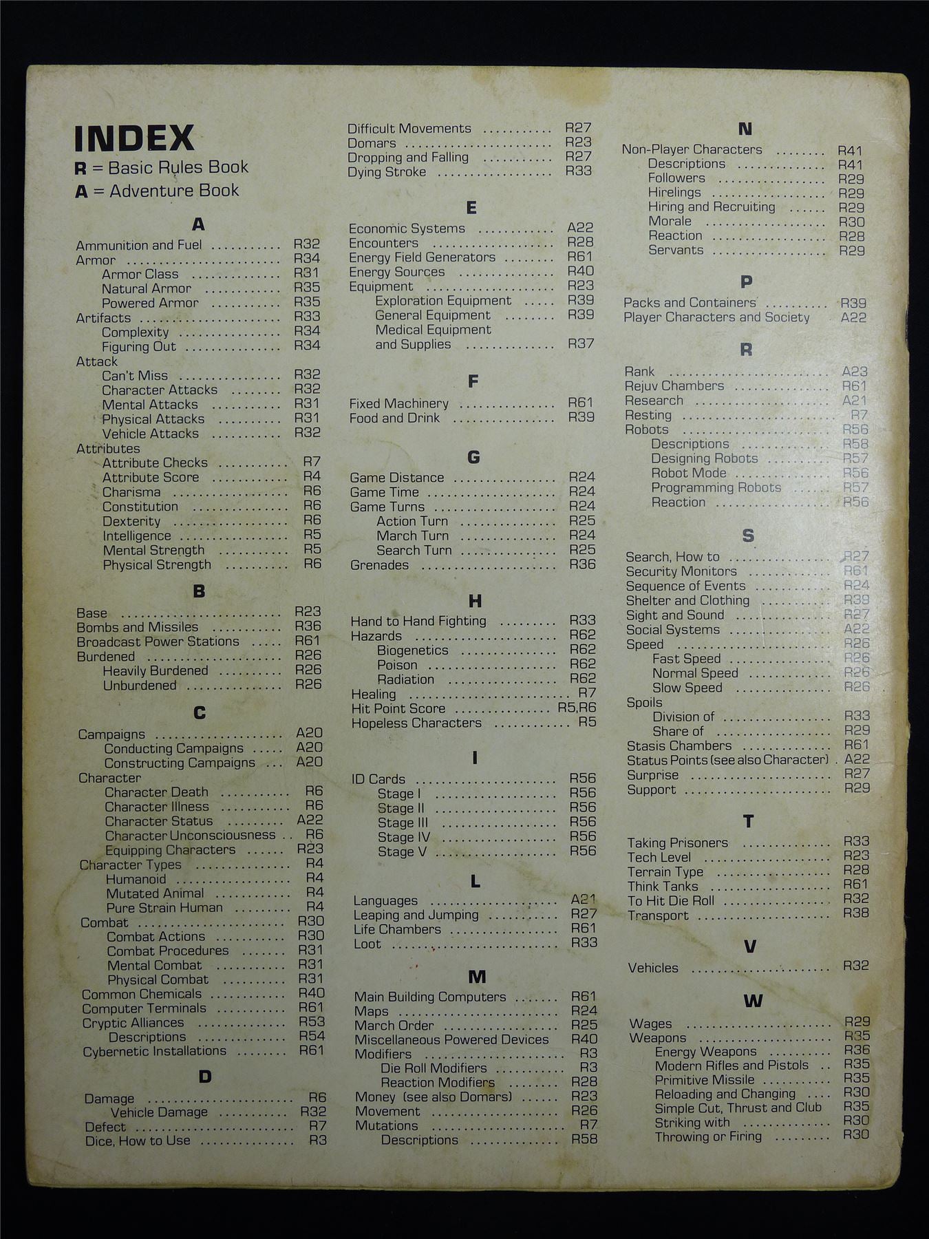 Gamma World Basic Rules - TSR Roleplay Booklet #N6