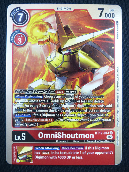 Omnishoutmon BT12-014 C Foil - Digimon Card #L8