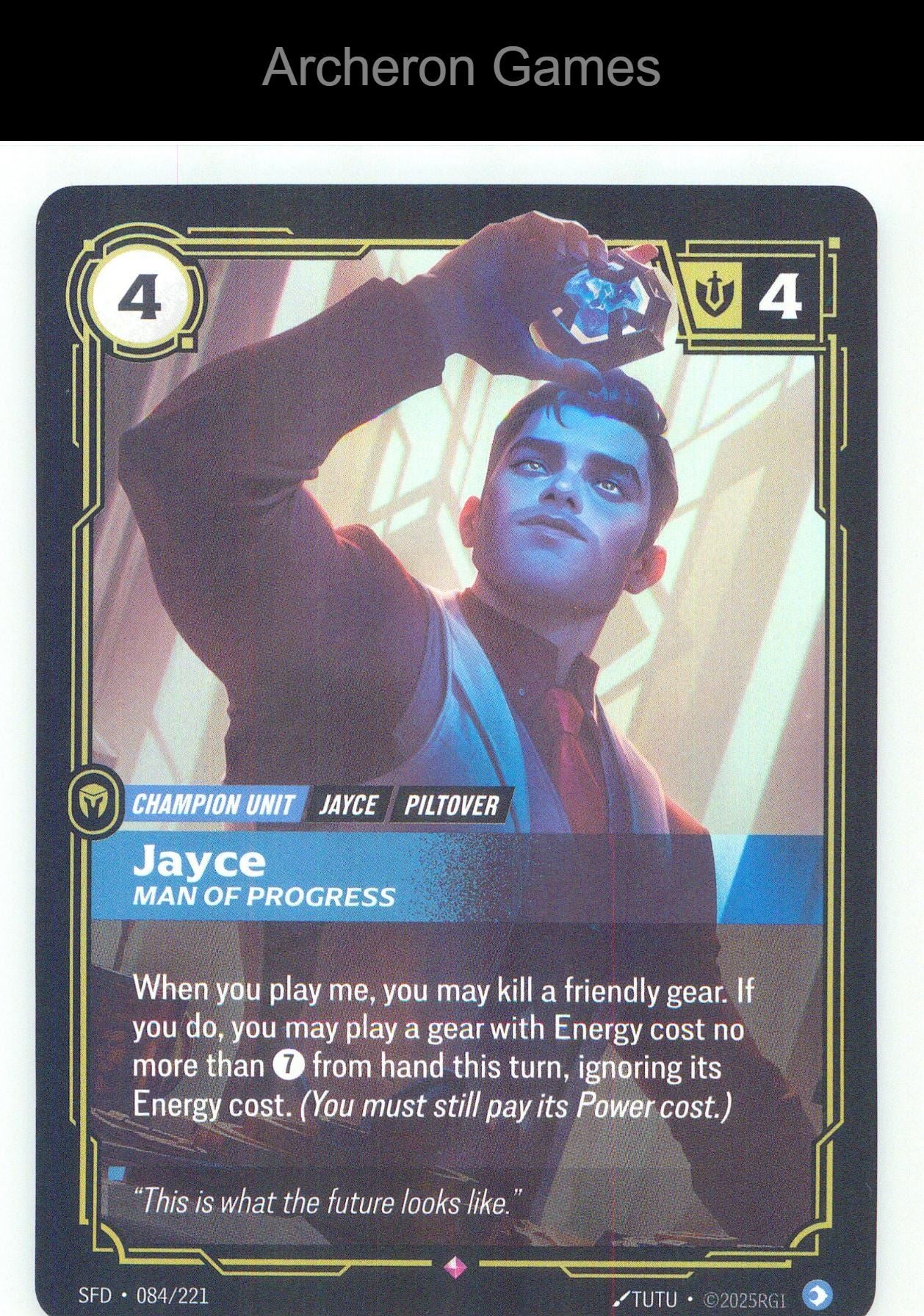 Jayce - Man of Progress SFD 084/221 R Spiritforged Riftbound Card Foil
