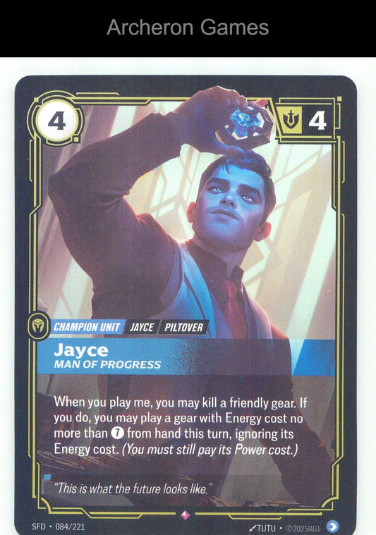 Jayce - Man of Progress SFD 084/221 R Spiritforged Riftbound Card Foil