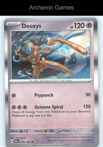 Pokemon Card Deoxys PAR 074/182 R Paradox Rift Holo