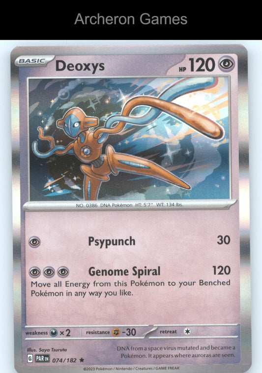 Pokemon Card Deoxys PAR 074/182 R Paradox Rift Holo