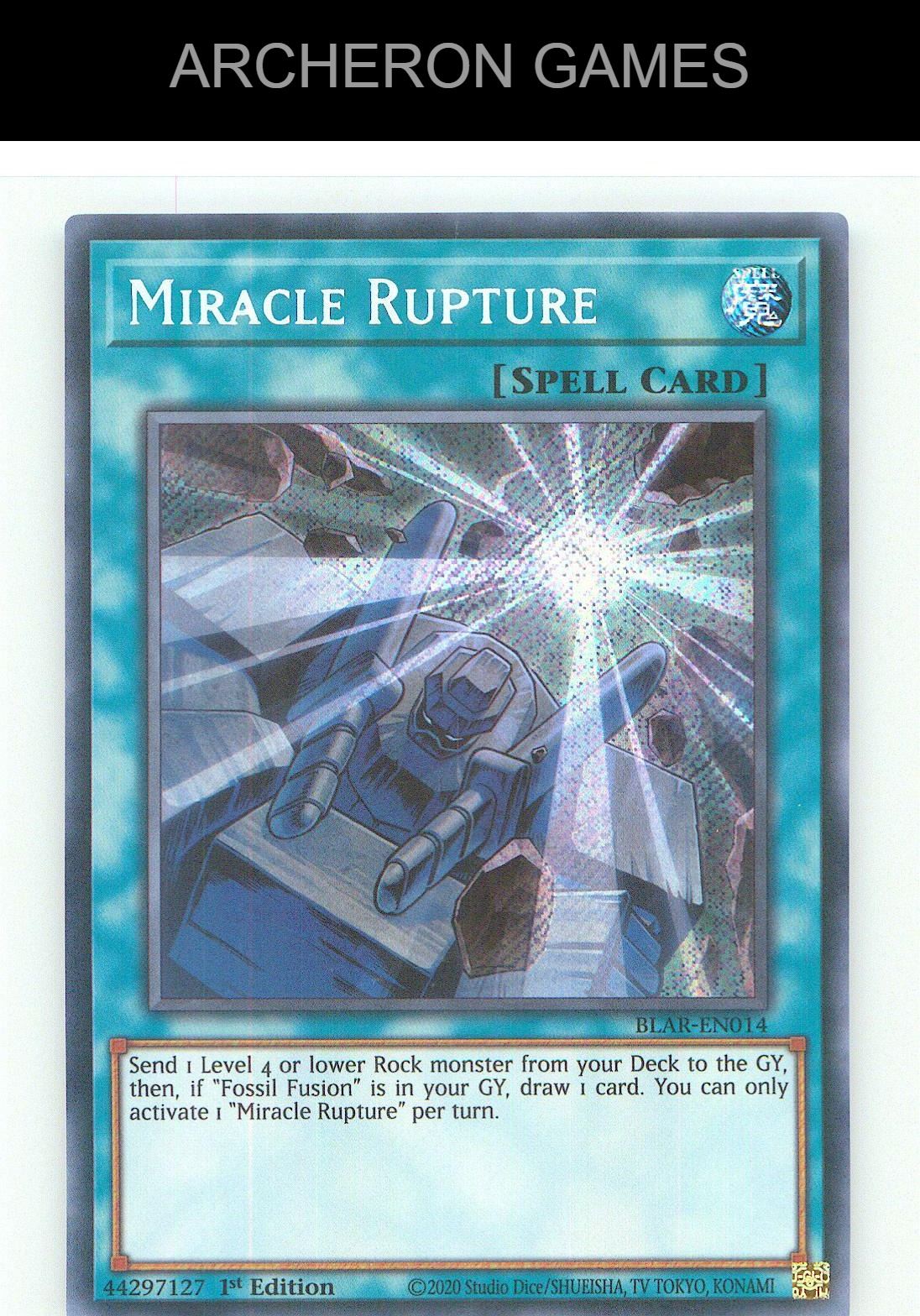 Miracle Rupture SEC YUGIOH Card 1st Edition