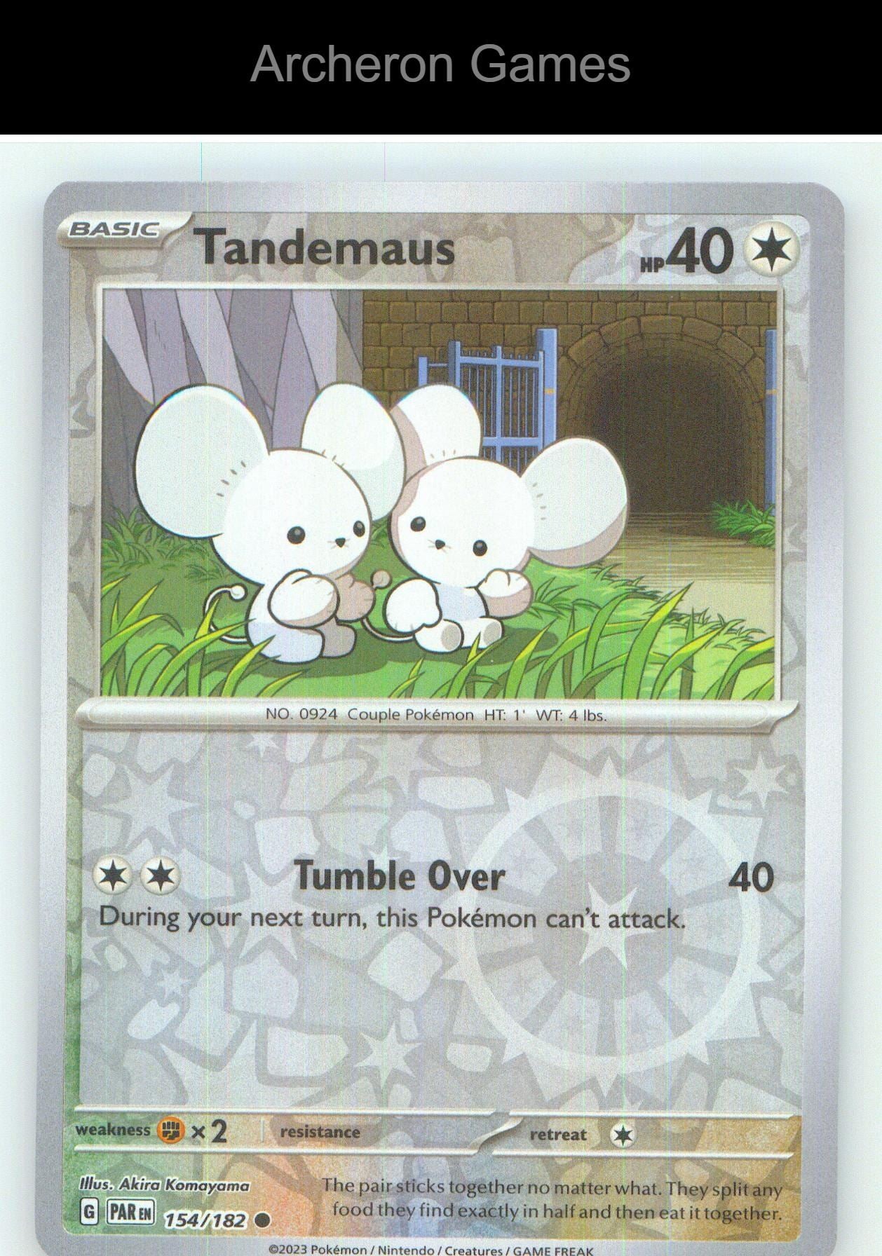 Pokemon Card Tandemaus PAR 154/182 C Paradox Rift Reverse Holo