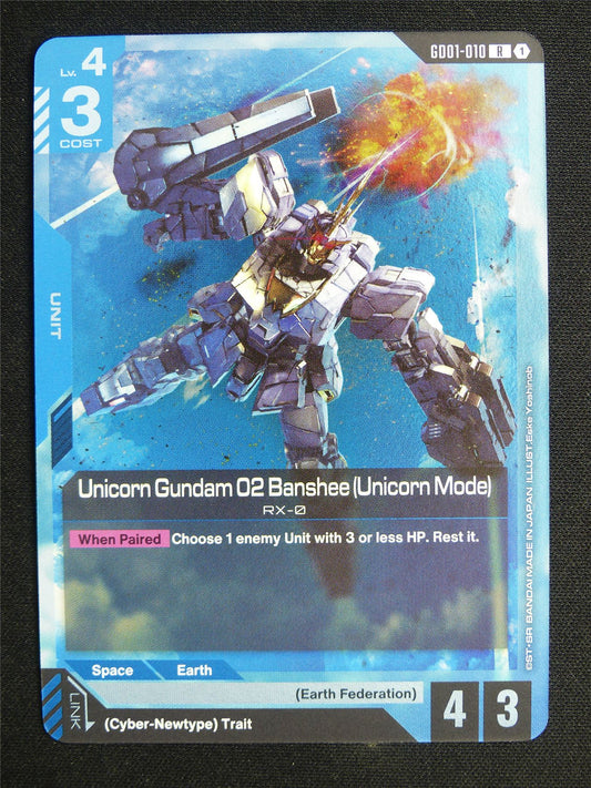 Unicorn Gundam 02 Banshee Unicorn Mode GD01-010 R - Gundam Card #58T
