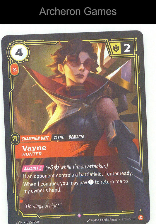 Vayne - Hunter OGN 035/298 R Origins Riftbound Card