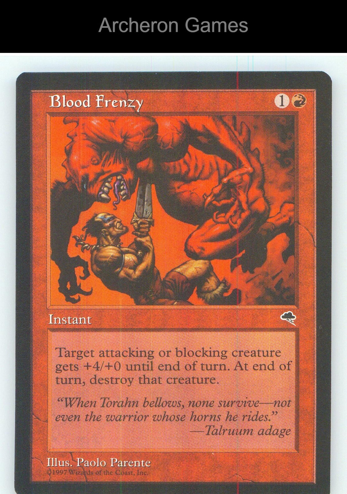 Blood Frenzy TMP 164 C MTG Card NM/EX+