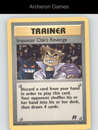 Pokemon Card Imposter Oak's Revenge TR 76/82 UC Team Rocket Unlimited