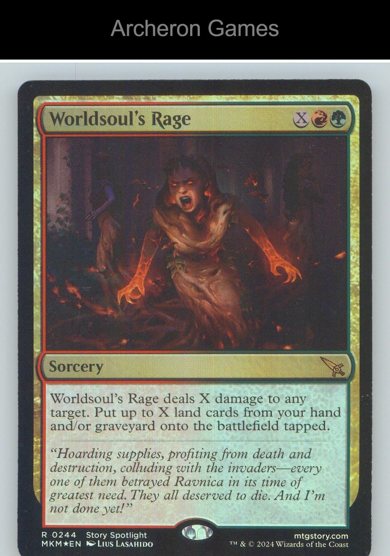 Worldsoul's Rage MKM 244 R MTG Card NM/EX+ Foil