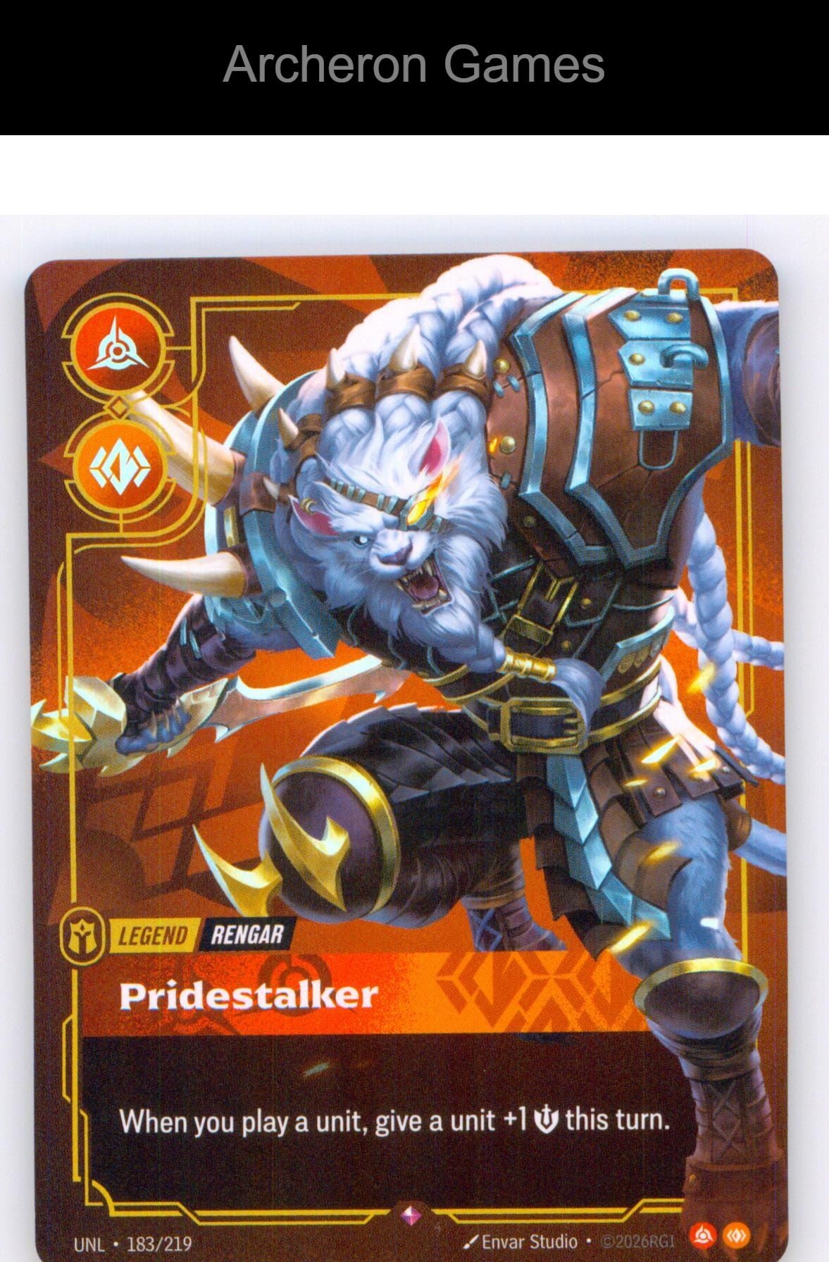 Rengar - Pridestalker UNL 183/219 R Unleashed Riftbound Card