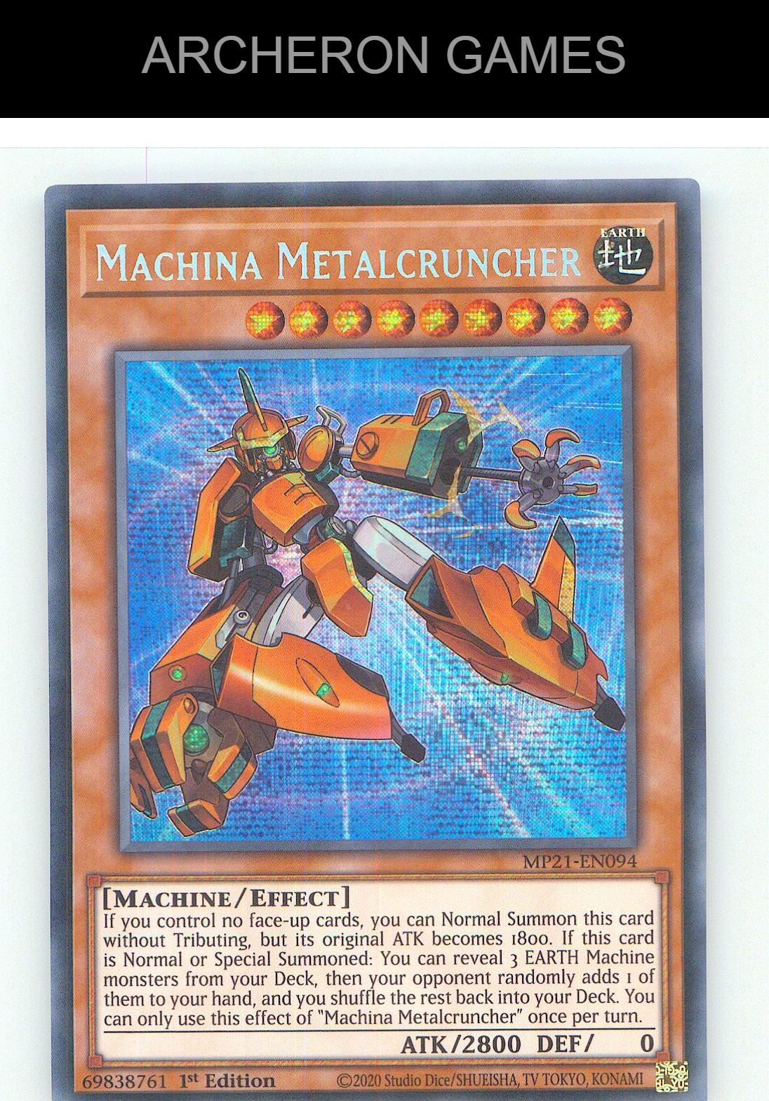 Machina Metalcruncher Prismatic Secret Rare YUGIOH Card 1st Edition