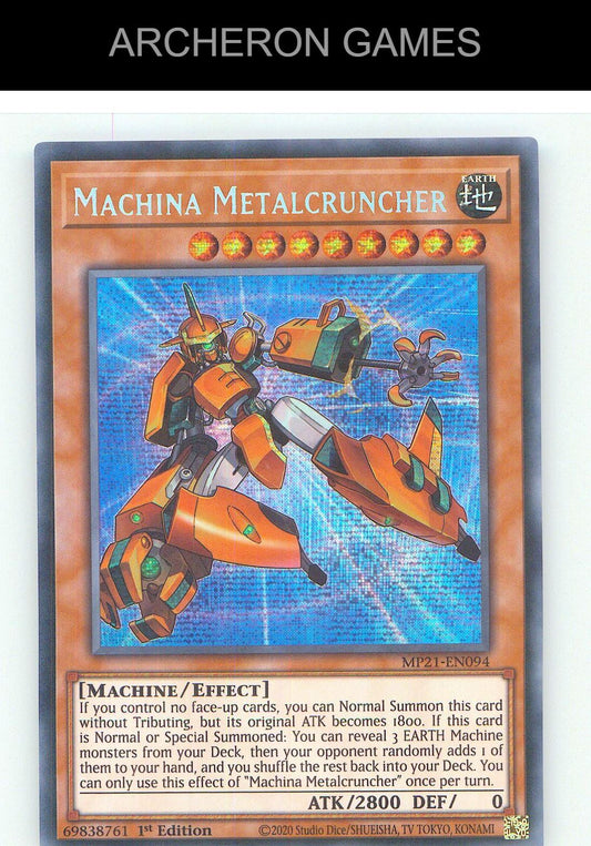 Machina Metalcruncher Prismatic Secret Rare YUGIOH Card 1st Edition