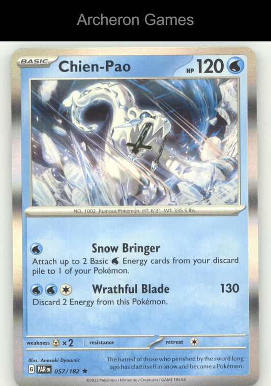Pokemon Card Chien-Pao PAR 057/182 R Paradox Rift Holo