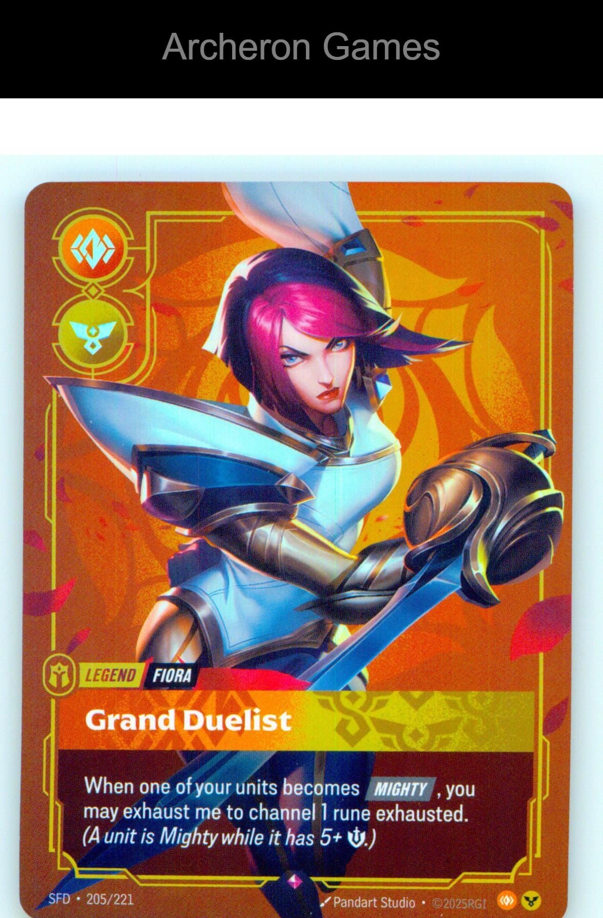 Fiora - Grand Duelist SFD 205/221 R Spiritforged Riftbound Card